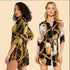 Black White Chain Print Tunic Shirt - ROUTINE FASHION